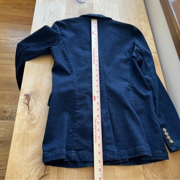 NWT J MCLAUGHLIN BLAZER 2 DENIM COTTON BLD DBL BREASTED DK BLUE CAREER CASUAL - Picture 8 of 12